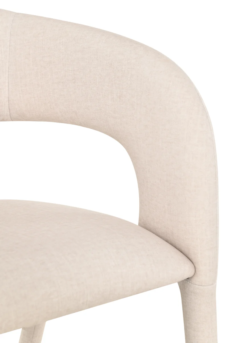 Polsterstuhl für das Esszimmer Sonsify aus leicht zu reinigendem Stoff, cremefarbener Samt
