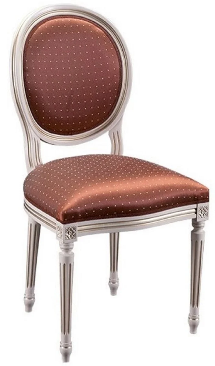 Casa Padrino Luxus Barock Esszimmer Stuhl 8er Set Bordeaurot / Weiß