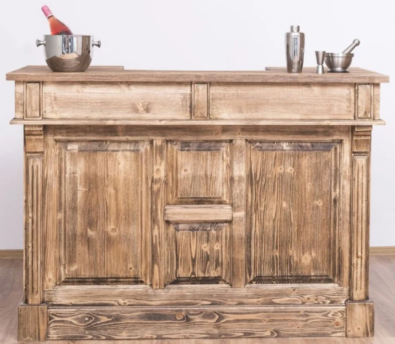 Casa Padrino Landhaus Stil Bar Theke Braun 180cm Massivholz Tresen