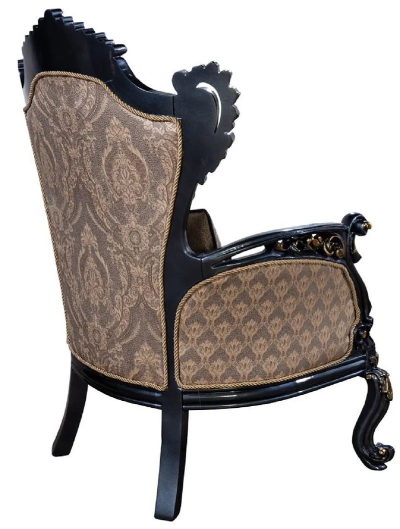 Casa Padrino Luxus Barock Wohnzimmer Set Grau / Blau / Gold - 2 Barock Sofas & 2 Barock Sessel & 1 Barock Couchtisch - Luxus Wohnzimmer Möbel im Barockstil - Barock Möbel - Edel & Prunkvoll