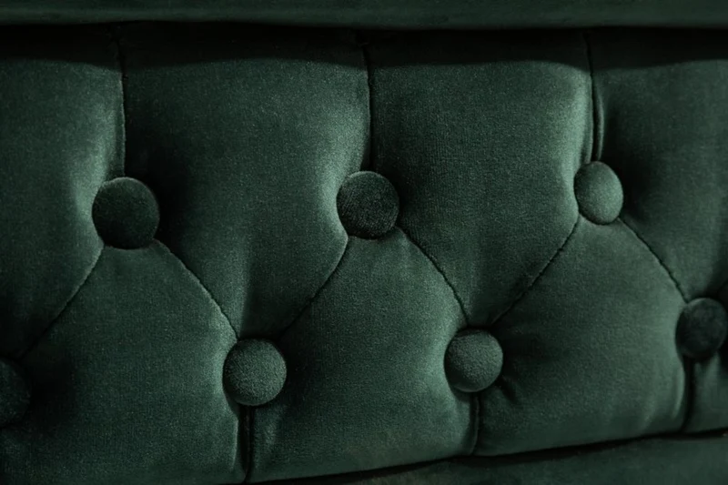 Casa Padrino Chesterfield 3er Sofa in Grün / Braun / Gold 205 x 73 x H. 85 cm - Designer Chesterfield Sofa