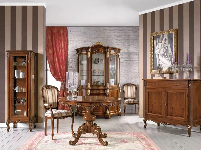 Casa Padrino Luxus Barock Esstisch Braun / Gold - Ausziehbarer Barock Esszimmertisch - Runder Barock Küchentisch - Barock Esszimmer Möbel - Luxus Qualität - Made in Italy