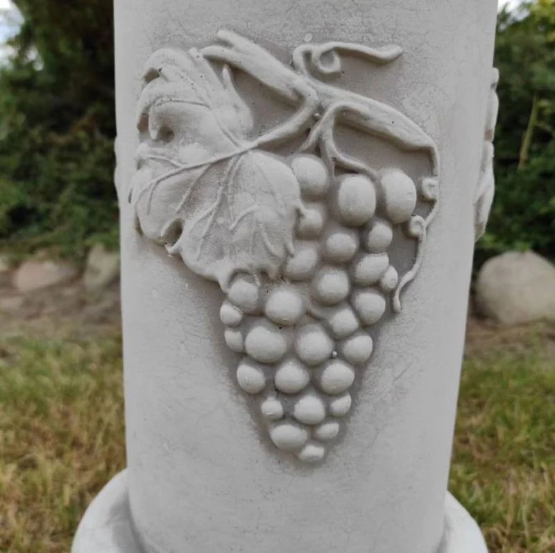 Casa Padrino Barock Säule Grau Ø 30 x H. 51 cm - Prunkvolle Gartensäule im Barockstil - Gartendeko Stein Säule - Barock Garten & Terrassen Deko Accessoires