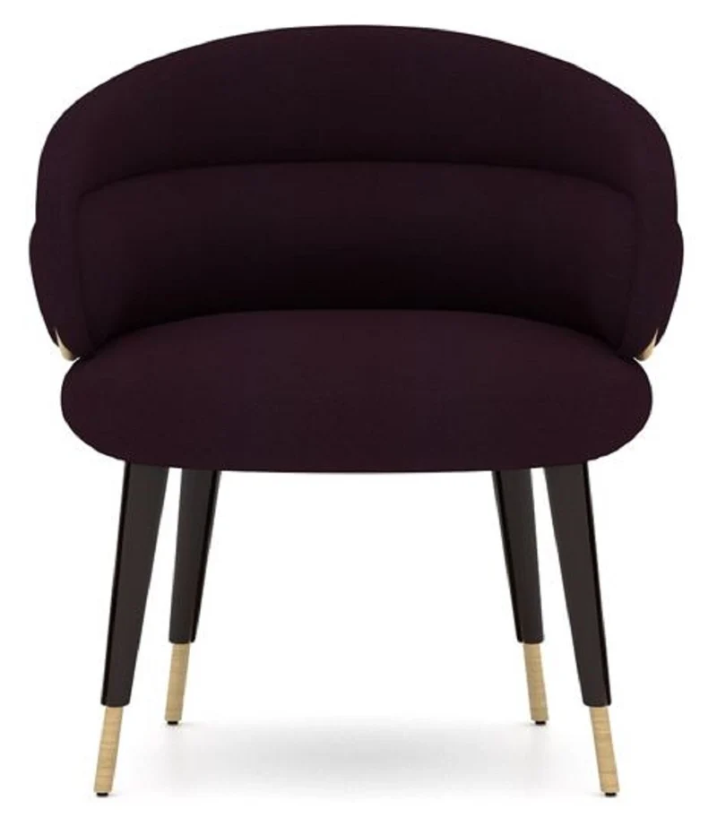 Casa Padrino Luxus Esszimmer Stuhl 6er Set Lila / Schwarz / Beige - Küchen Stühle mit Armlehnen - Esszimmer Möbel - Restaurant Möbel - Hotel Möbel - Luxus Möbel