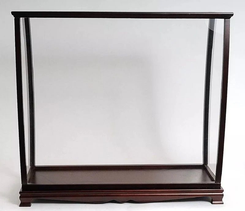 Casa Padrino Luxus Modellschiff Vitrine Dunkelbraun 101,6 x 34,9 x H. 99,7 cm - Modellbau Vitrine - Modellbau Deko Accessoires