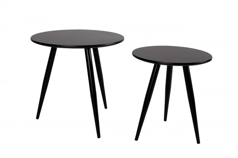 Runder Beistelltisch DAVEN schwarz 2er Set