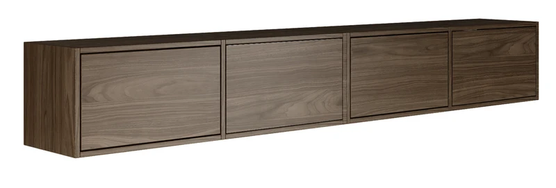 Hängender TV-Schrank Framme mit vier Klapptüren, 200 cm, Wisconsin-Nussbaum