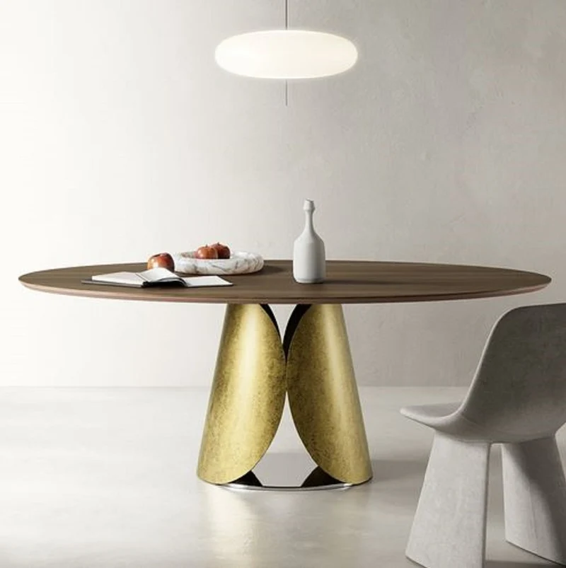 Casa Padrino Luxus Esstisch Braun / Gold / Silber 200 cm - Made in Italy