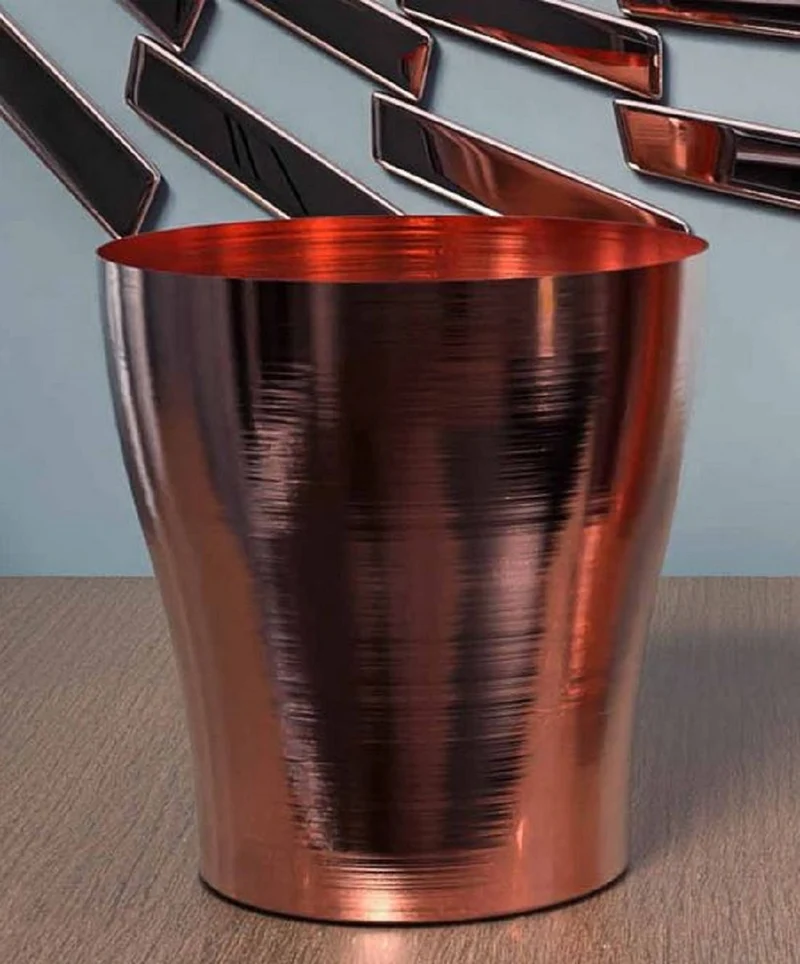 Casa Padrino Luxus Kupfer Champagnerkühler Ø 18 x H. 19 cm - Runder Weinkühler - Sektkühler - Gastronomie Accessoires - Restaurant Accessoires - Hotel Accessoires - Luxus Kollektion