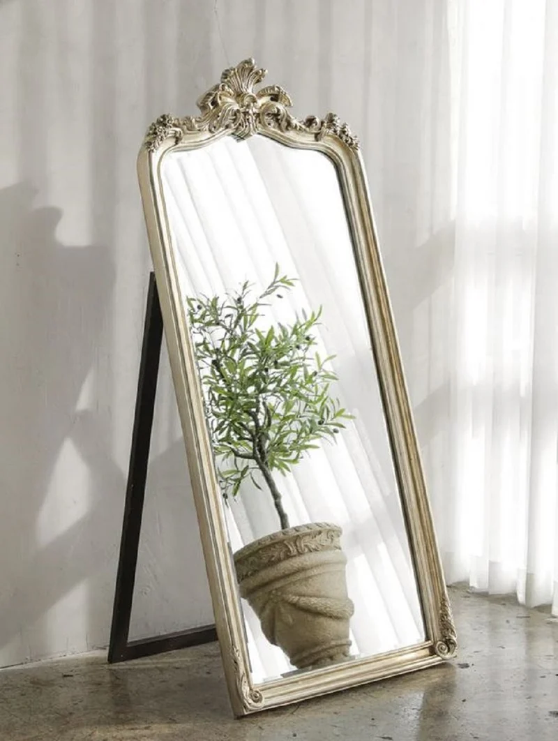 Casa Padrino Luxus Barock Standspiegel Antik Silber - Prunkvoller Barockstil Spiegel - Luxus Schlafzimmer Möbel im Barockstil - Barock Möbel - Luxus Qualität - Made in Italy