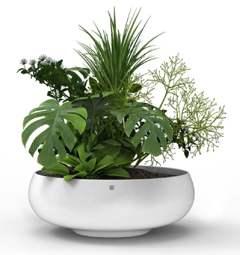Casa Padrino Luxus Blumentopf Matt Weiß Ø 94 x H. 31 cm