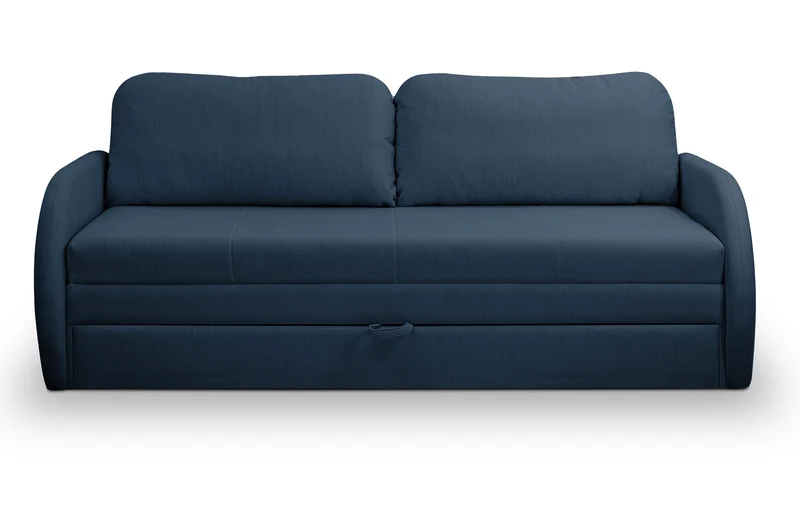 Drei-Sitzer-Schlafsofa Diego in Marineblau, Geflecht