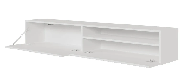 Hängender TV-Schrank Veldio mit gefräster Front und Nische, 175 cm, Weiß