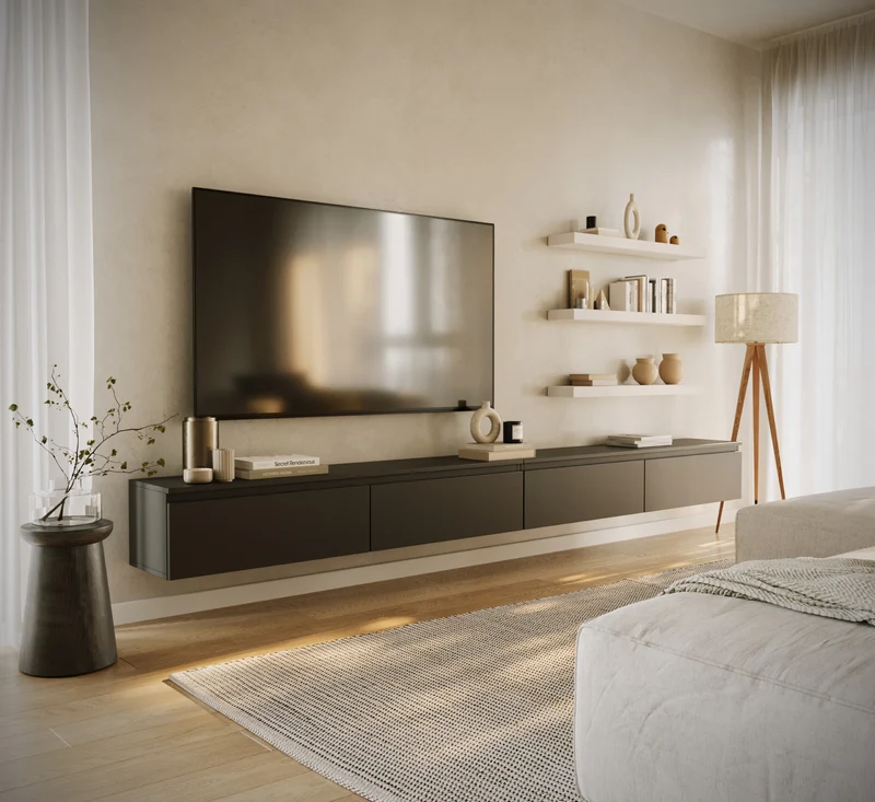 Bemmi Hängeschrank für TV 300 cm schwarz