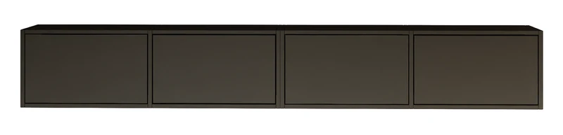Hängender TV-Schrank Framme mit vier Klappen, 200 cm, schwarz