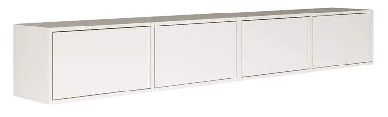 Hängender TV-Schrank Framme mit vier Klappen, 200 cm, weiß