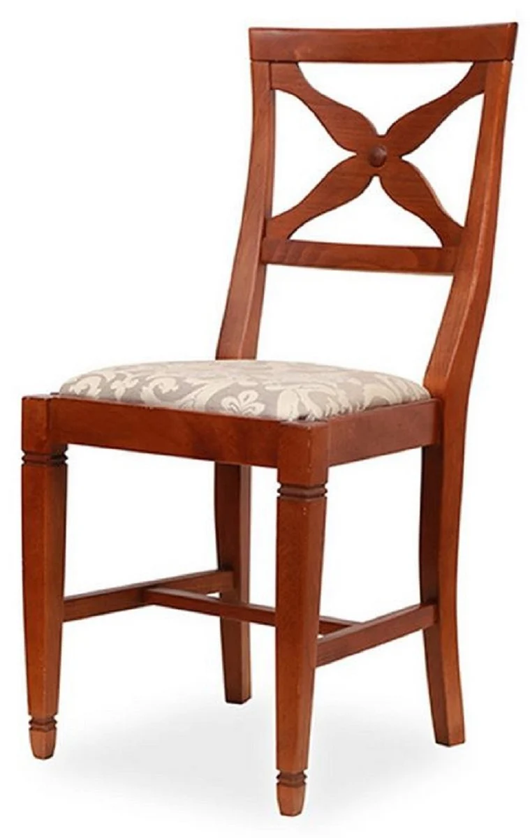 Casa Padrino Biedermeier Esszimmer Stuhl 6er Set Grau / Braun