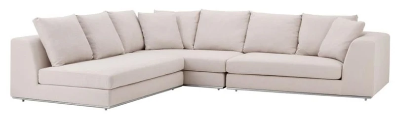 Casa Padrino Luxus Sofa Naturfarbig - Designer Ecksofa