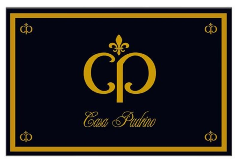 Casa Padrino Designer Fußmatte Dunkelblau / Gold 80 x 50 cm - Elegante Schmutzfangmatte - Luxus Deko Accessoires