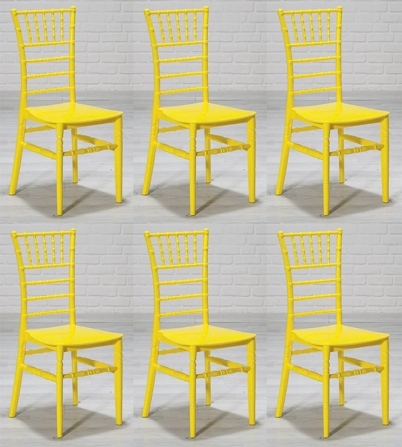 Casa Padrino Designer Acryl Stuhl Set Gelb 40 x 46 x H. 92,5 cm - Esszimmerstühle - Acryl Esszimmer Möbel