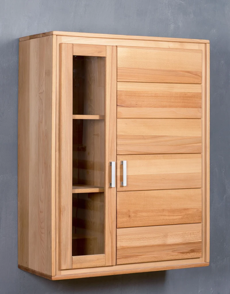 Hängevitrine 2-türig Kernbuche Massivholz geölt, Genf