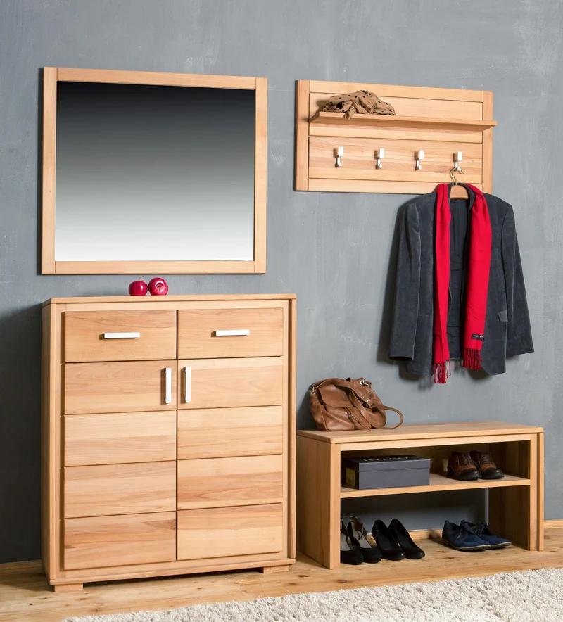 Kommode Kernbuche massiv geölt, 91 cm breit, Genf