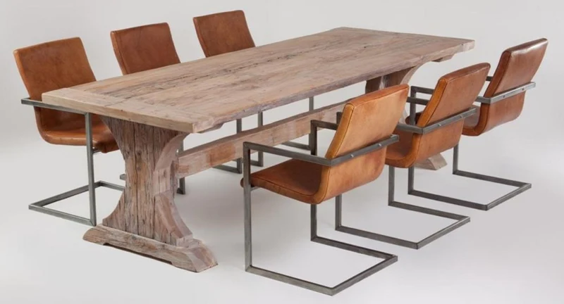 Casa Padrino Landhausstil Esstisch Naturfarben - Verschiedene Größen - Rustikaler Rechteckiger Massivholz Esszimmertisch - Rustikale Esszimmer Möbel - Landhausstil Esszimmer Möbel