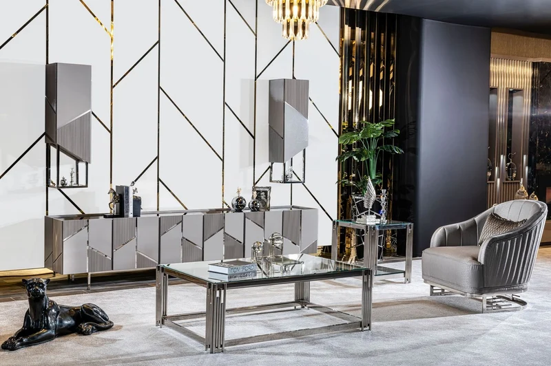 Casa Padrino Luxus Beistelltisch Silber 50 x 50 x H. 58 cm - Quadratischer Tisch mit Glasplatte - Wohnzimmer Möbel - Luxus Möbel - Luxus Einrichtung - Wohnzimmer Einrichtung