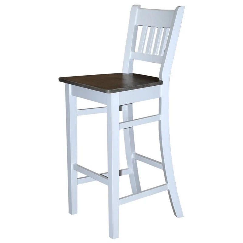 Casa Padrino Bar Stuhl Massivholz - Shabby Chic Landhaus Stil Barhocker