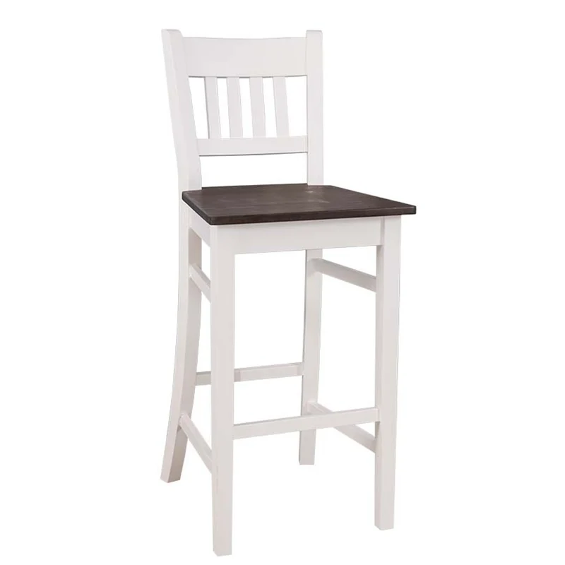 Casa Padrino Bar Stuhl Massivholz - Shabby Chic Landhaus Stil Barhocker