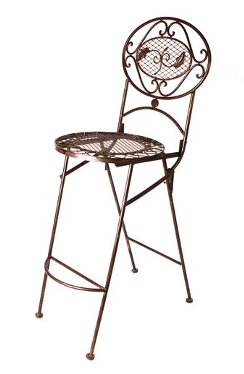 Casa Padrino Gartenstuhl Antik Braun Breite 40 cm, Höhe 107 cm - Art Deco Möbel