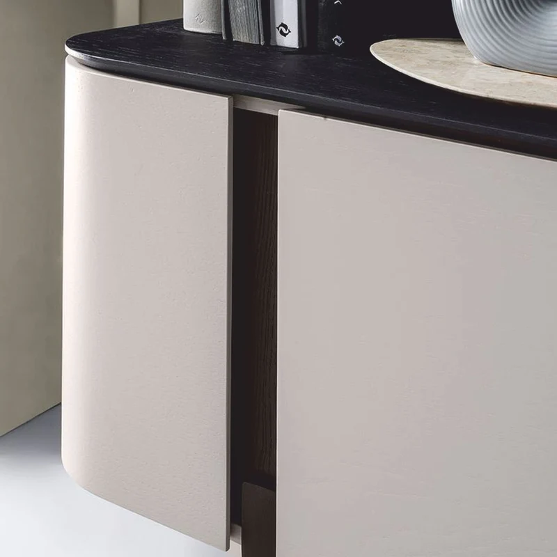 Casa Padrino Luxus TV Schrank Weiß / Dunkelbraun 175,2 cm - Wohnzimmer Möbel