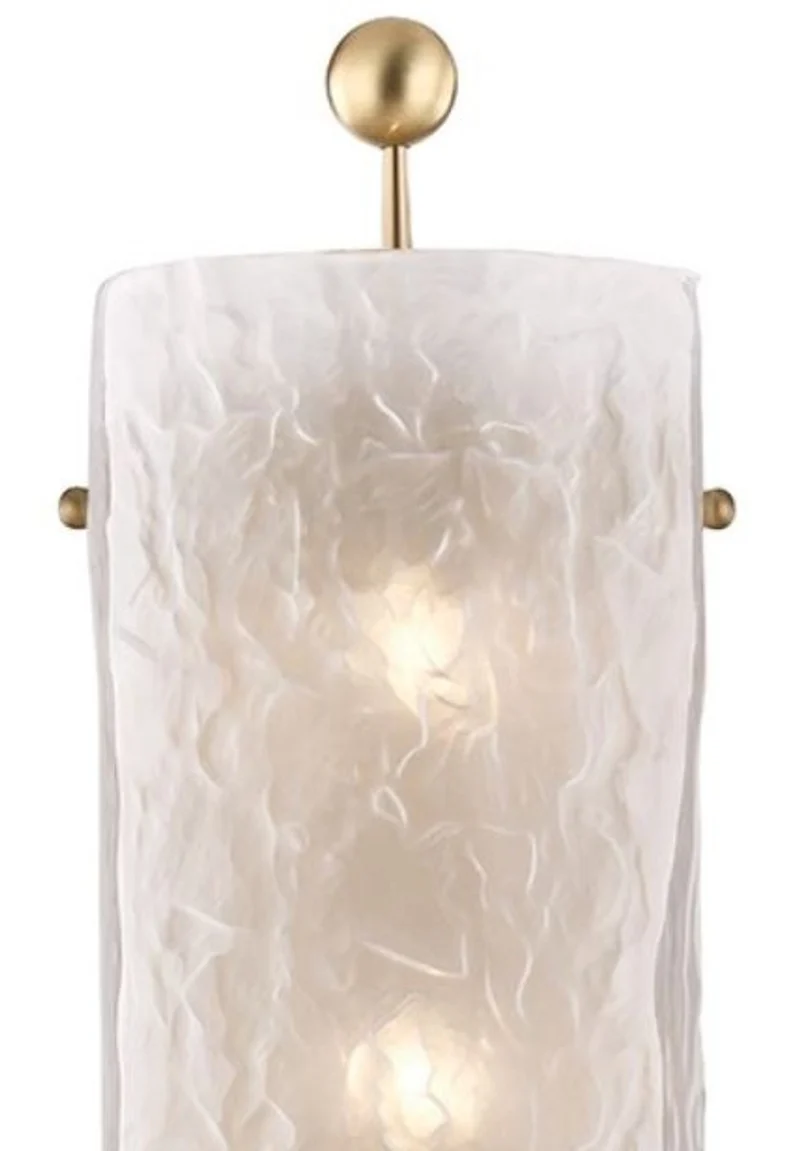 Casa Padrino Luxus Wandleuchte Antik Messing / Weiß 15,9 x 12 x H. 68,6 cm - Hotel & Restaurant Wandlampe - Luxus Qualität