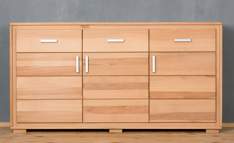 Sideboard Anrichte 3-türig Kernbuche Massivholz geölt, Genf