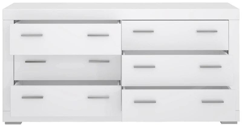 Schubladenkommode SNOW Kommode mit 6 Schubkästen Weiß matt