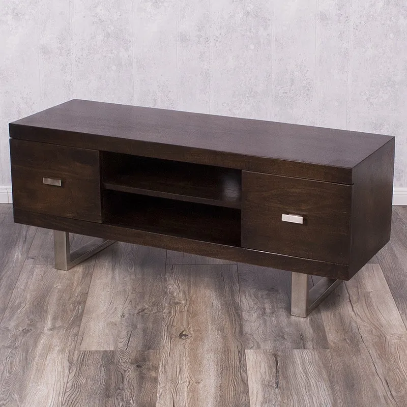 TV-Board LAYA Walnut Mangoholz massiv 120cm Wohnzimmer Lowboard