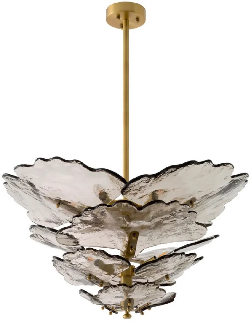 Casa Padrino Luxus Kronleuchter Grau / Antik Messing Ø 83 cm