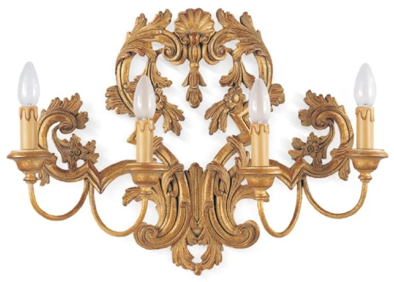 Casa Padrino Luxus Barock Wandleuchte Antik Gold 60 x 14 x H. 44 cm - Prunkvolle Wandlampe im Barockstil - Barock Leuchten - Luxus Qualität - Made in Italy