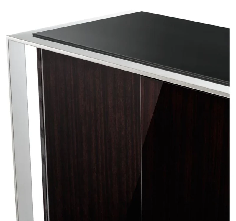 Casa Padrino Designer Schrank 200 x 52 x H. 80,5 cm - Luxus Wohnzimmerschrank