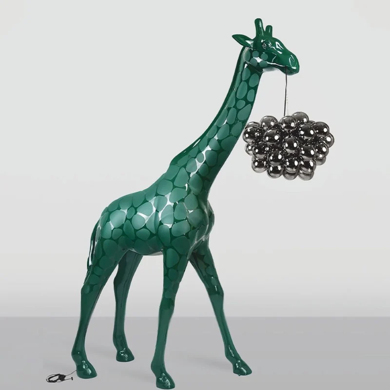 Casa Padrino Luxus Stehleuchte Giraffe Grün H. 230 cm - Tier Stehleuchten