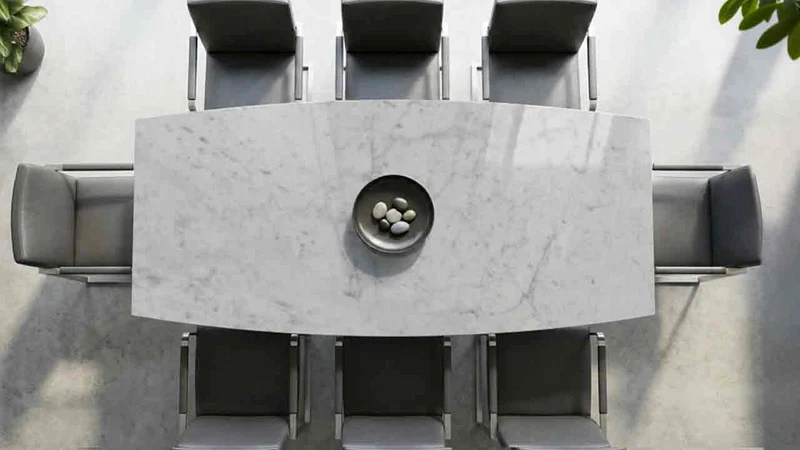 Terra Marmor Esstisch mit Bianco Carrara – klassischer weißer Marmor