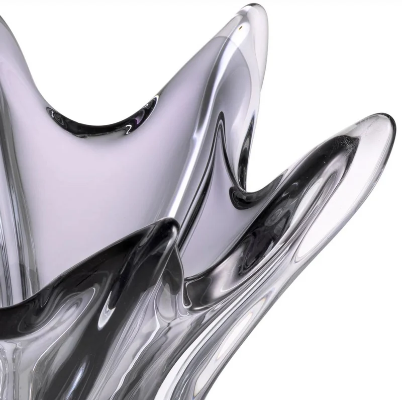 Casa Padrino Luxus Glas Schüssel Grau Ø 36,5 x H. 22,5 cm - Deko Schale aus mundgeblasenem Glas - Deko Accessoires - Luxus Qualität