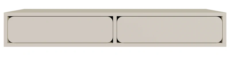 Vier­türige Kommode Wuwu mit vier Schubfächern, 200 cm, grau-beige