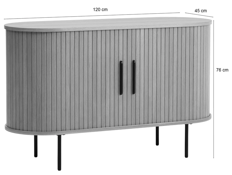 Kommode Gativel 120 cm mit Lamellen in natürlicher Eiche