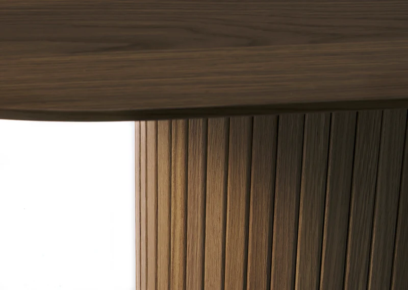 Ausziehbarer Tisch Gativel 180-230x95 cm Lamellen gebrannter Eichenholz