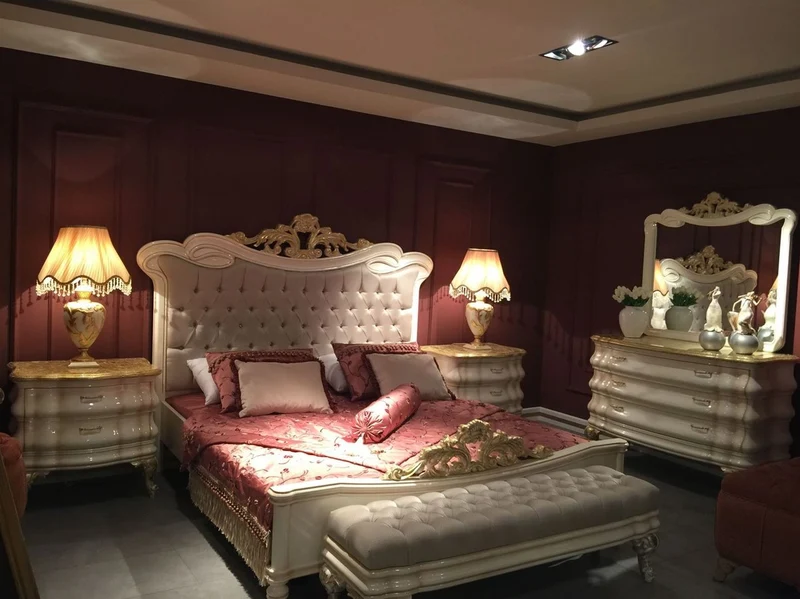 Casa Padrino Luxus Barock Schlafzimmer Kommode mit Spiegel Weiß / Gold - Barock Schlafzimmer Möbel