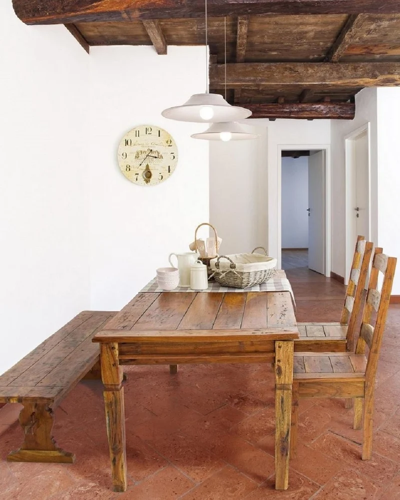 Casa Padrino Landhausstil Esszimmerstuhl 8er Set Braun / Naturfarben 45 x 45 x H. 105 cm - Rustikale Esszimmerstühle im Landhausstil - Rustikale Esszimmer Möbel - Landhausstil Esszimmer Möbel