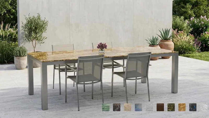 Gartentisch CAICOS mit Steinplatte aus Madura Gold Granit online konfigurieren