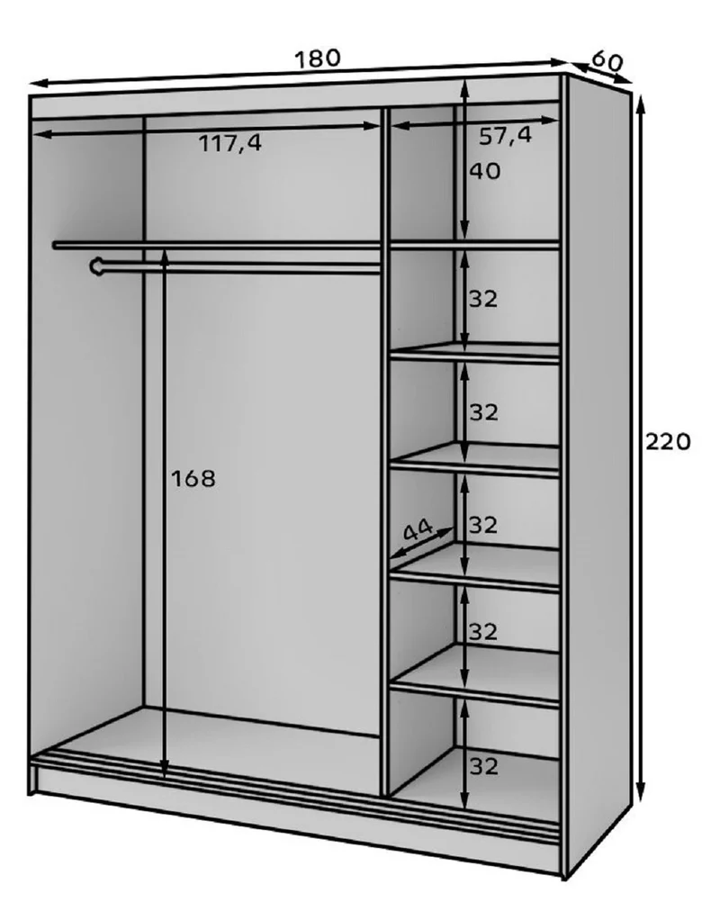 Casa Padrino Luxus Schlafzimmerschrank Schwarz / Braun 180 x 60 x H. 220 cm - Kleiderschrank mit 3 Schiebetüren - Schlafzimmer Möbel - Hotel Möbel - Luxus Möbel