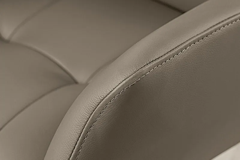 Drehbarer 360° Echtleder Stuhl SIGN taupe Federkern mit Armlehne